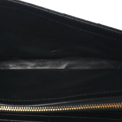 Saint Laurent Grain De Poudre Matelasse Chevron Monogram Chain Wallet Black 6 of 11