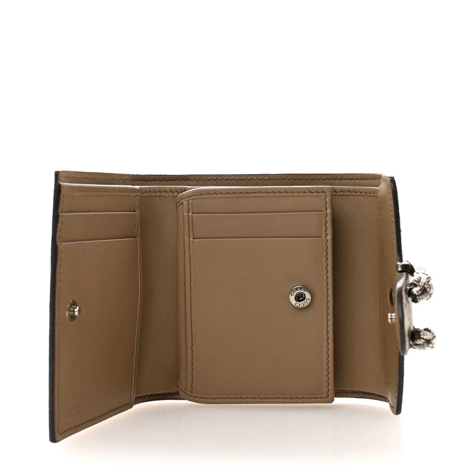 Gucci GG Supreme Monogram Dionysus Card Case Wallet Beige Taupe 5 of 8