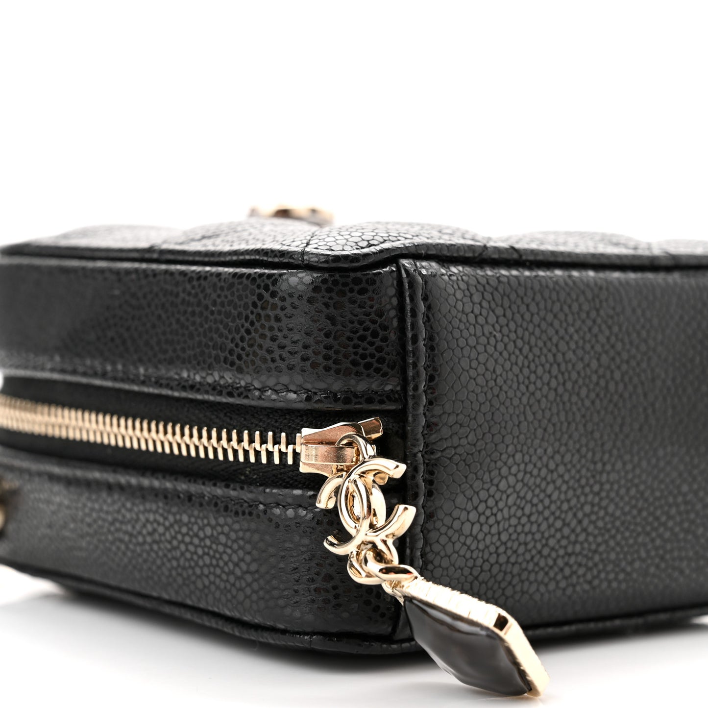 Caviar Quilted Clutch With Chain Black