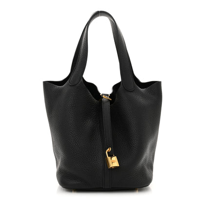 Hermes Taurillon Clemence Picotin Lock 22 MM Black 1 of 11