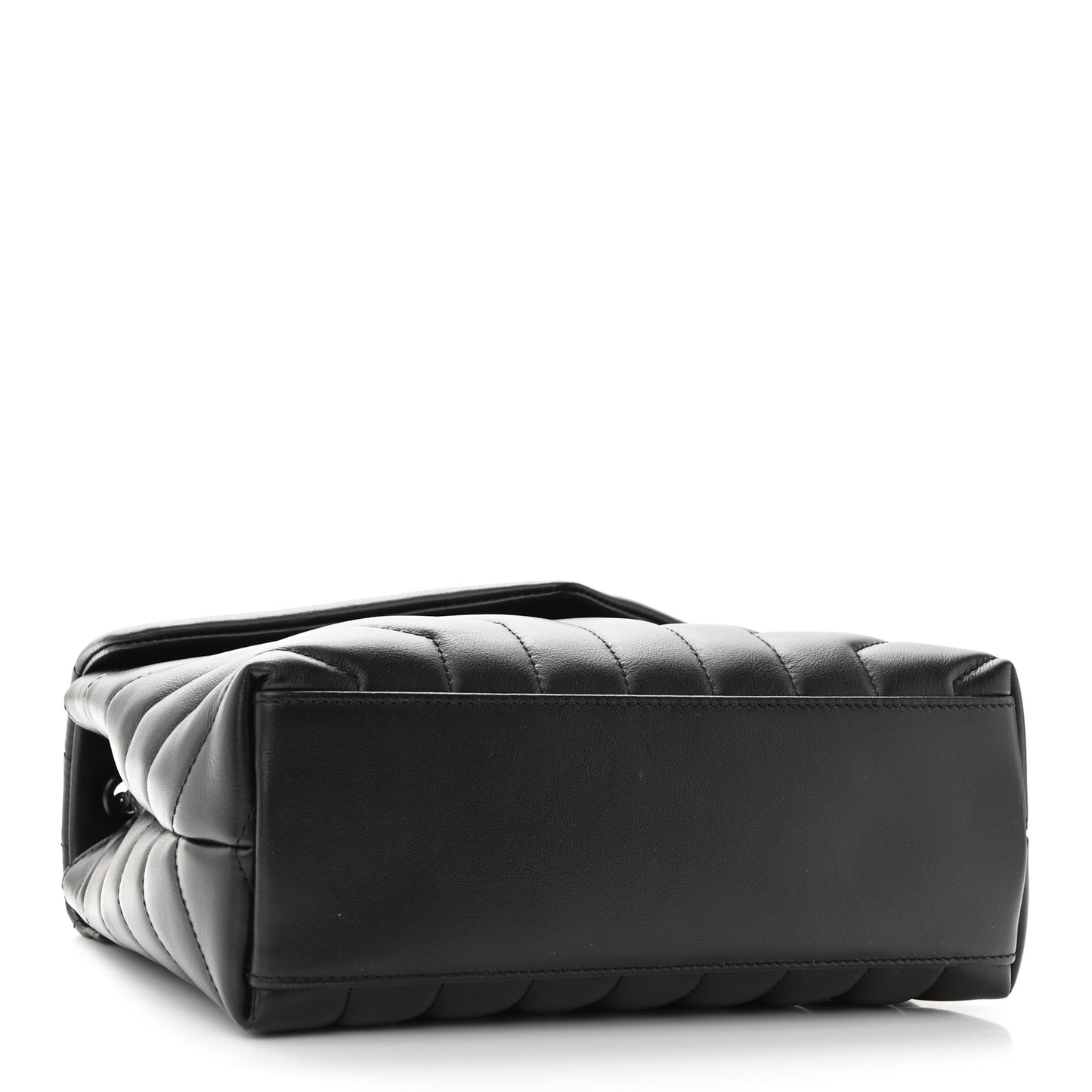 Calfskin Y Quilted Monogram Monochrome Small Loulou Chain Satchel Black