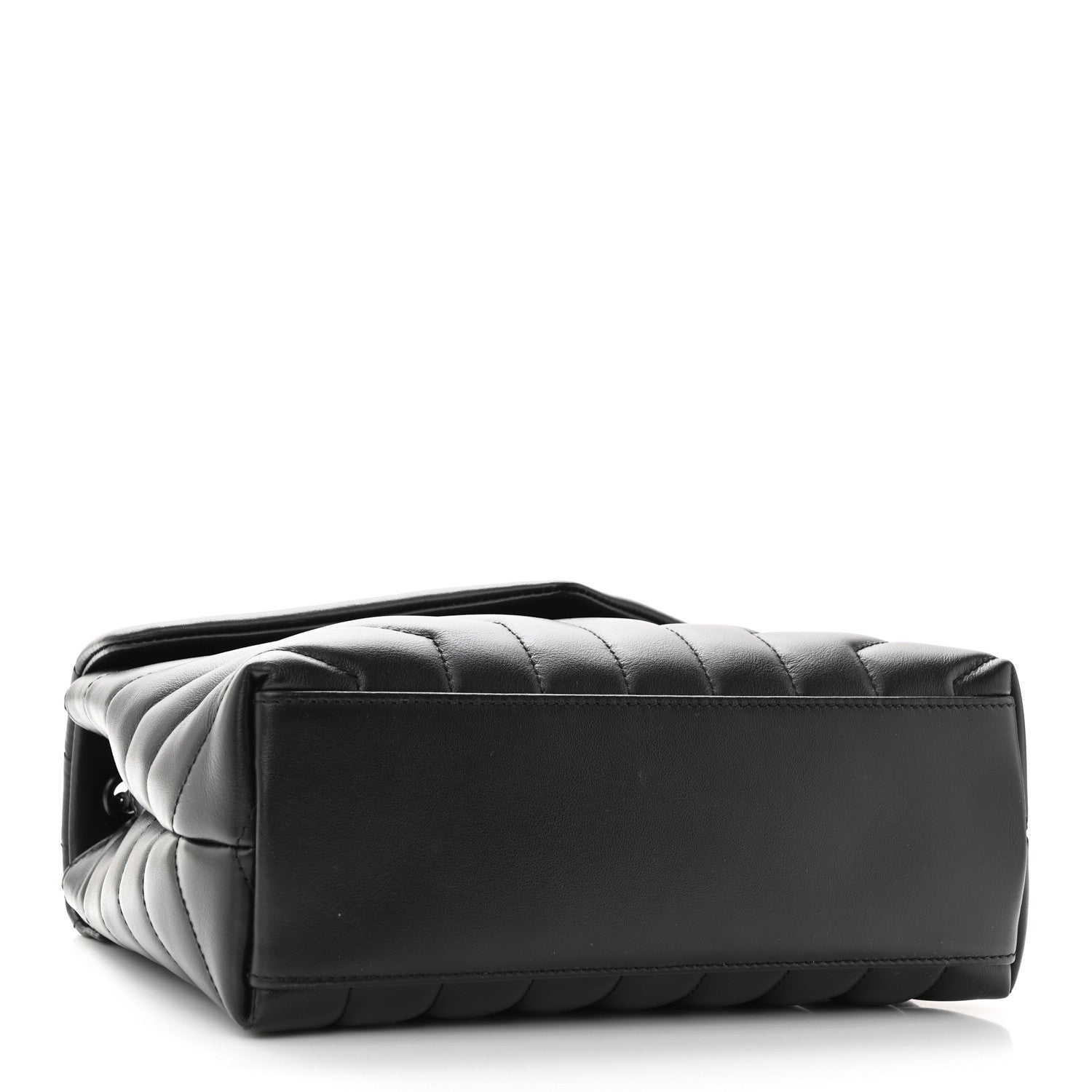 Saint Laurent Calfskin Y Quilted Monogram Monochrome Small Loulou Chain Satchel Black 4 of 9