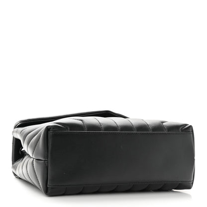 Saint Laurent Calfskin Y Quilted Monogram Monochrome Small Loulou Chain Satchel Black 4 of 9