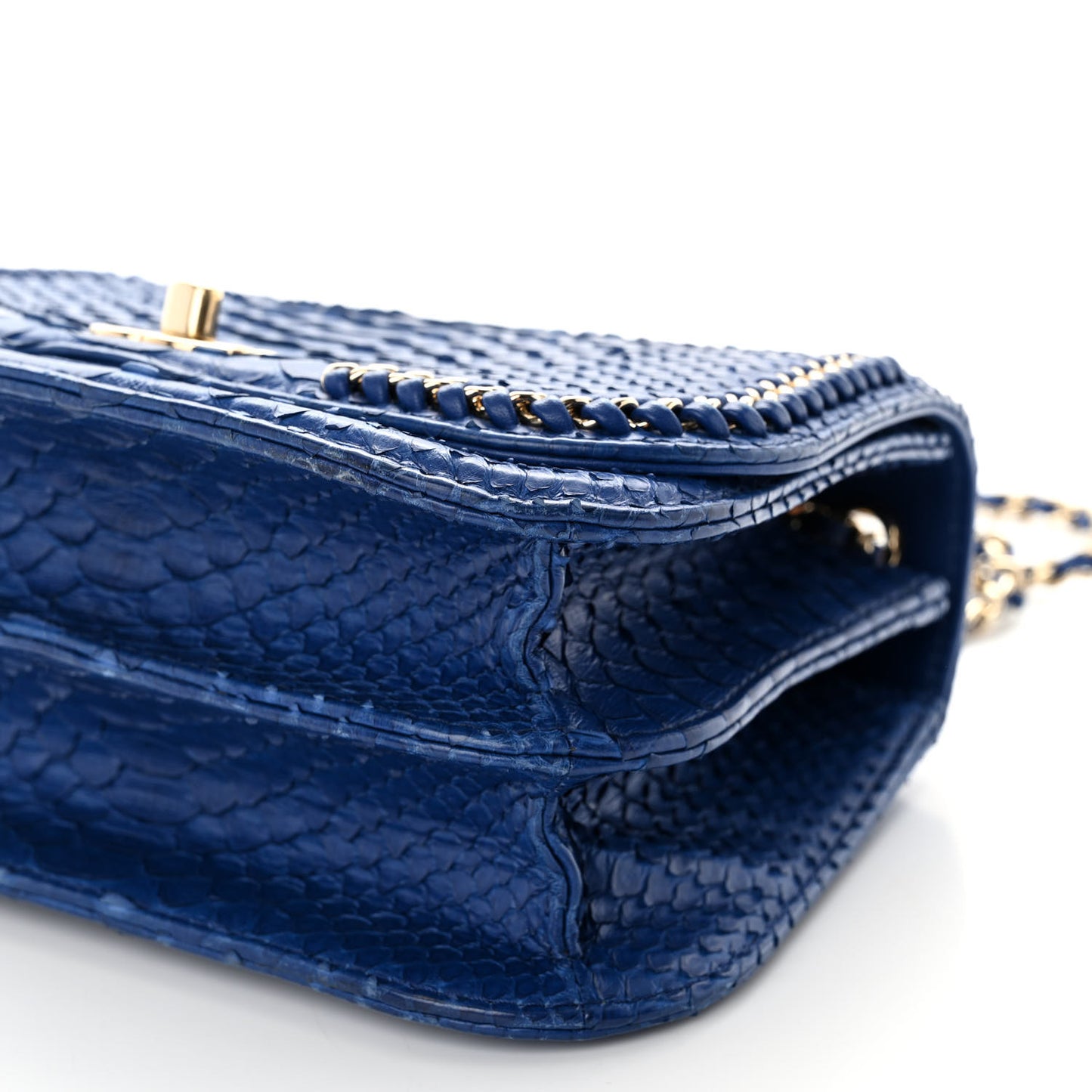 Snakeskin Small Braided Chic Flap Blue