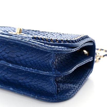 Chanel Snakeskin Small Braided Chic Flap Blue 10 of 19