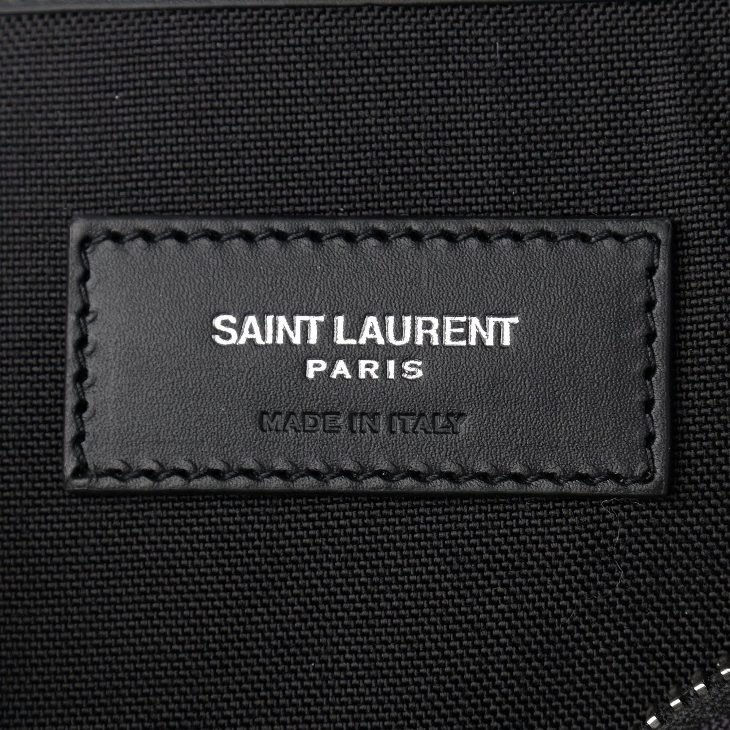 Saint Laurent Canvas Palm Tree Print City Backpack Black White 6 of 9