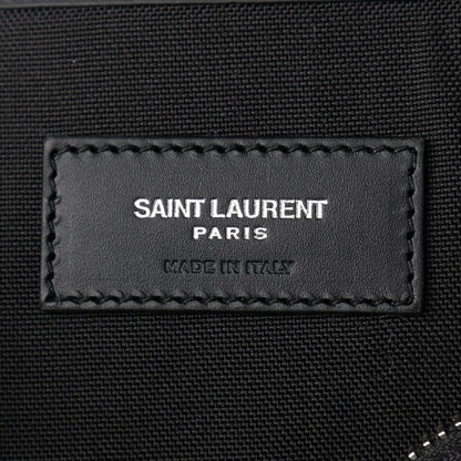 Saint Laurent Canvas Palm Tree Print City Backpack Black White 6 of 9