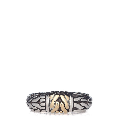 John Hardy Sterling Silver 18K Yellow Gold Classic Chain Ring 51 5.75 1 of 6