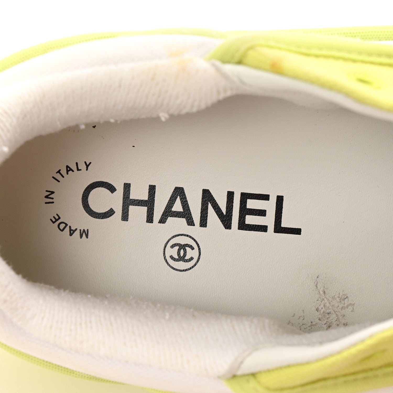 Chanel Fabric Womens Logo Sneakers 37 Yellow White 8 of 11