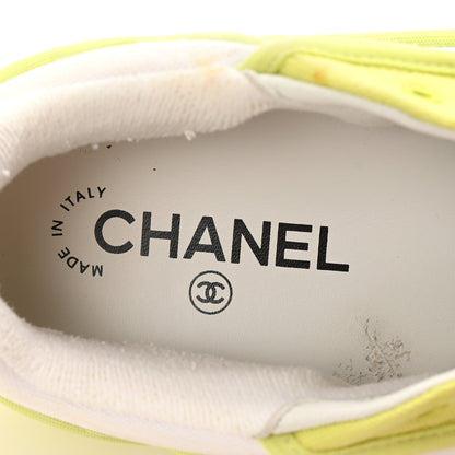 Chanel Fabric Womens Logo Sneakers 37 Yellow White 8 of 11