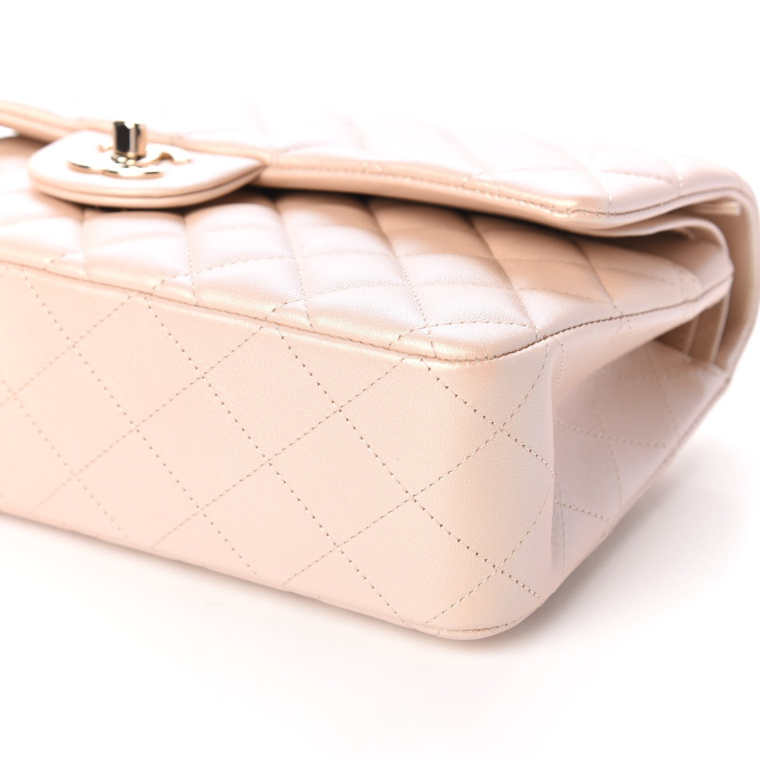 Chanel Iridescent Calfskin Quilted Medium Double Flap Beige 8 of 12