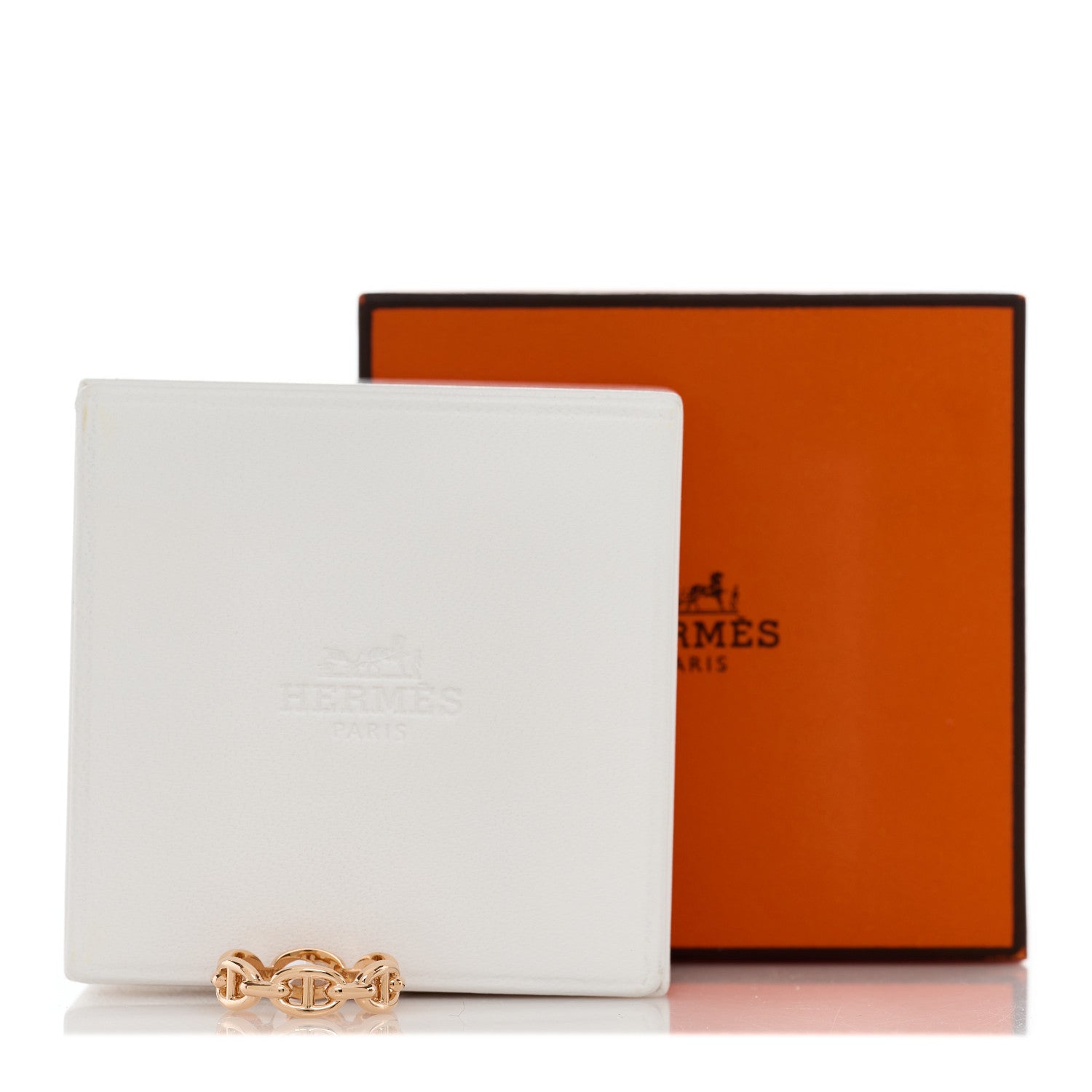 Hermes 18K Rose Gold PM Chaine d'Ancre Enchainee Ring 54 6.75 6 of 6