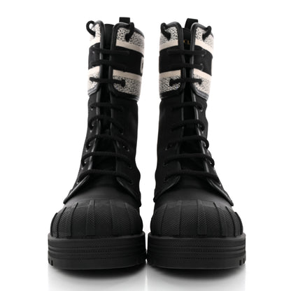 Christian Dior Calfskin Technical Fabric D-Major Ankle Boots 38 Black White 2 of 10