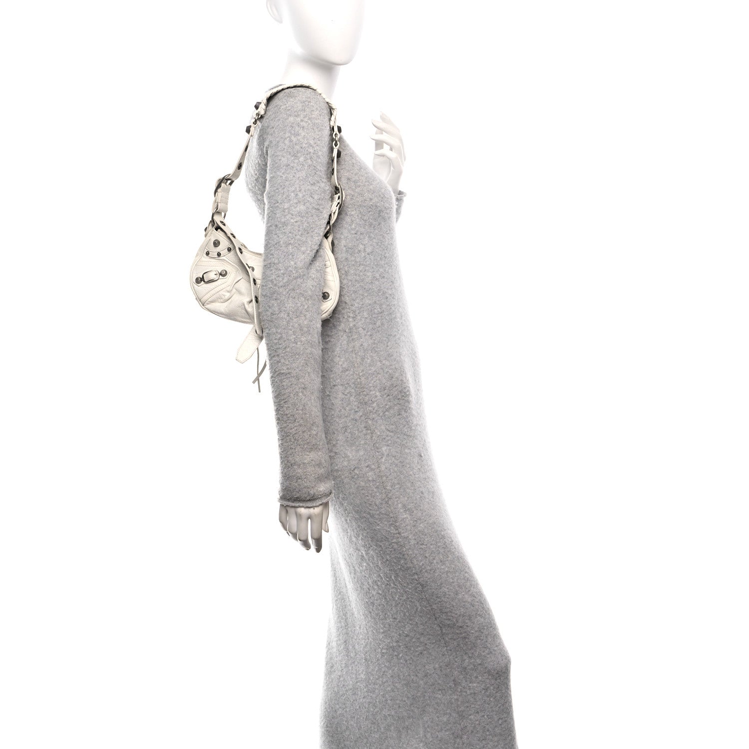 Balenciaga Agneau Arena Le Cagole Shoulder Bag XS Optic White 2 of 11