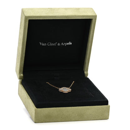 Van Cleef & Arpels 18K Yellow Gold Mother of Pearl Vintage Alhambra Pendant Necklace 6 of 6