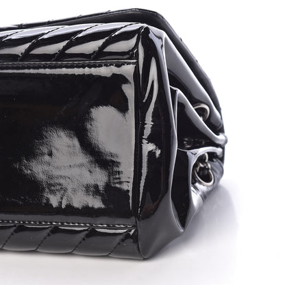 Chanel Patent Chevron Quilted Accordion Flap Black 10 of 10