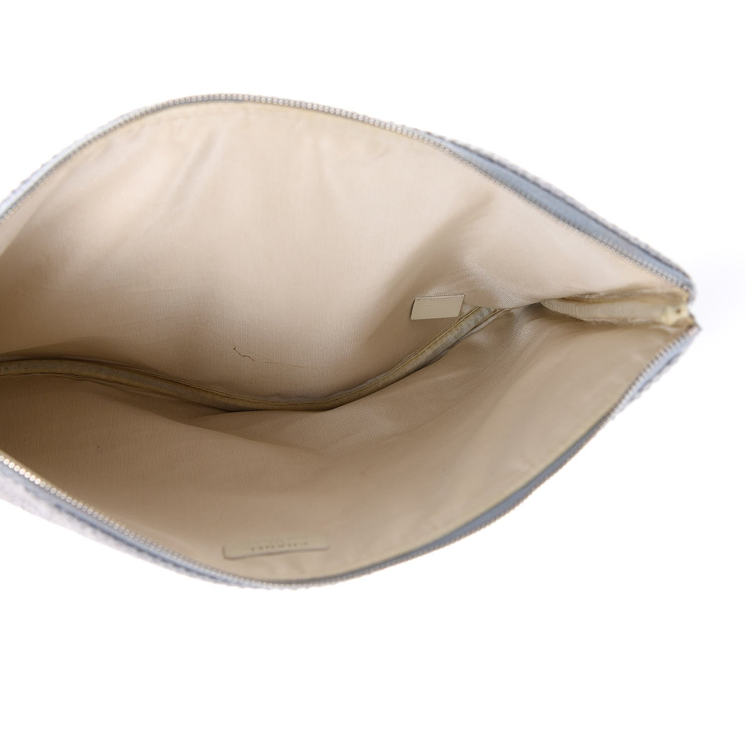 Chanel Canvas Large Deauville Pouch Blue 5 of 11