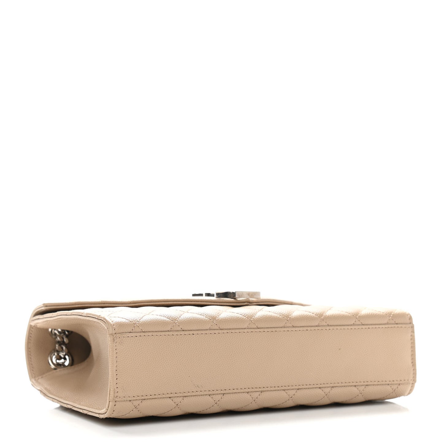 Grain De Poudre Textured Mixed Matelasse Medium Triquilt Monogram Satchel Nude Powder