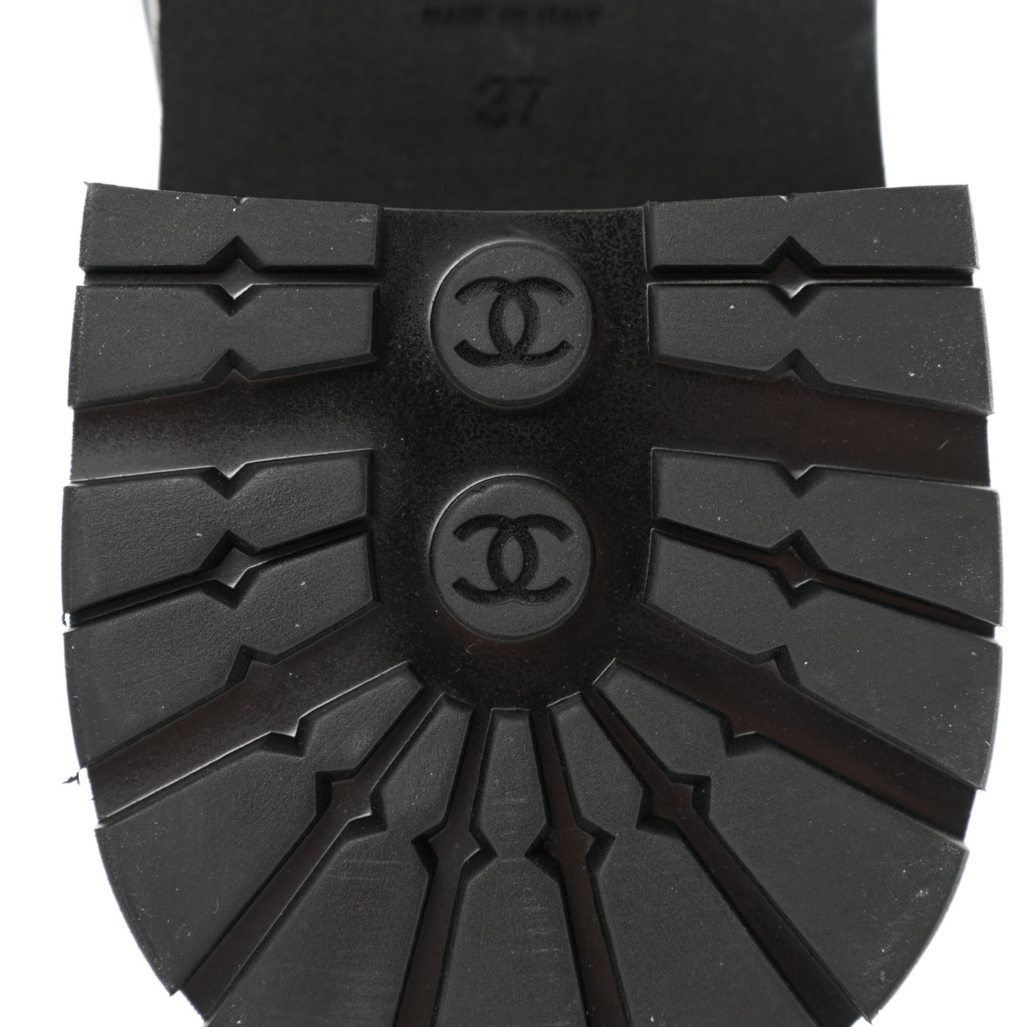Calfskin Quilted CC Mocassin Loafers 37 Navy Blue