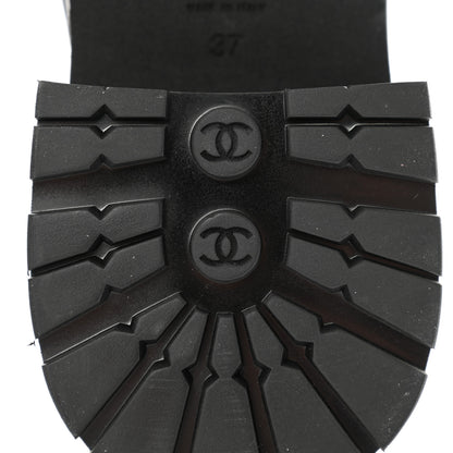 Chanel Calfskin Quilted CC Mocassin Loafers 37 Navy Blue 8 of 11