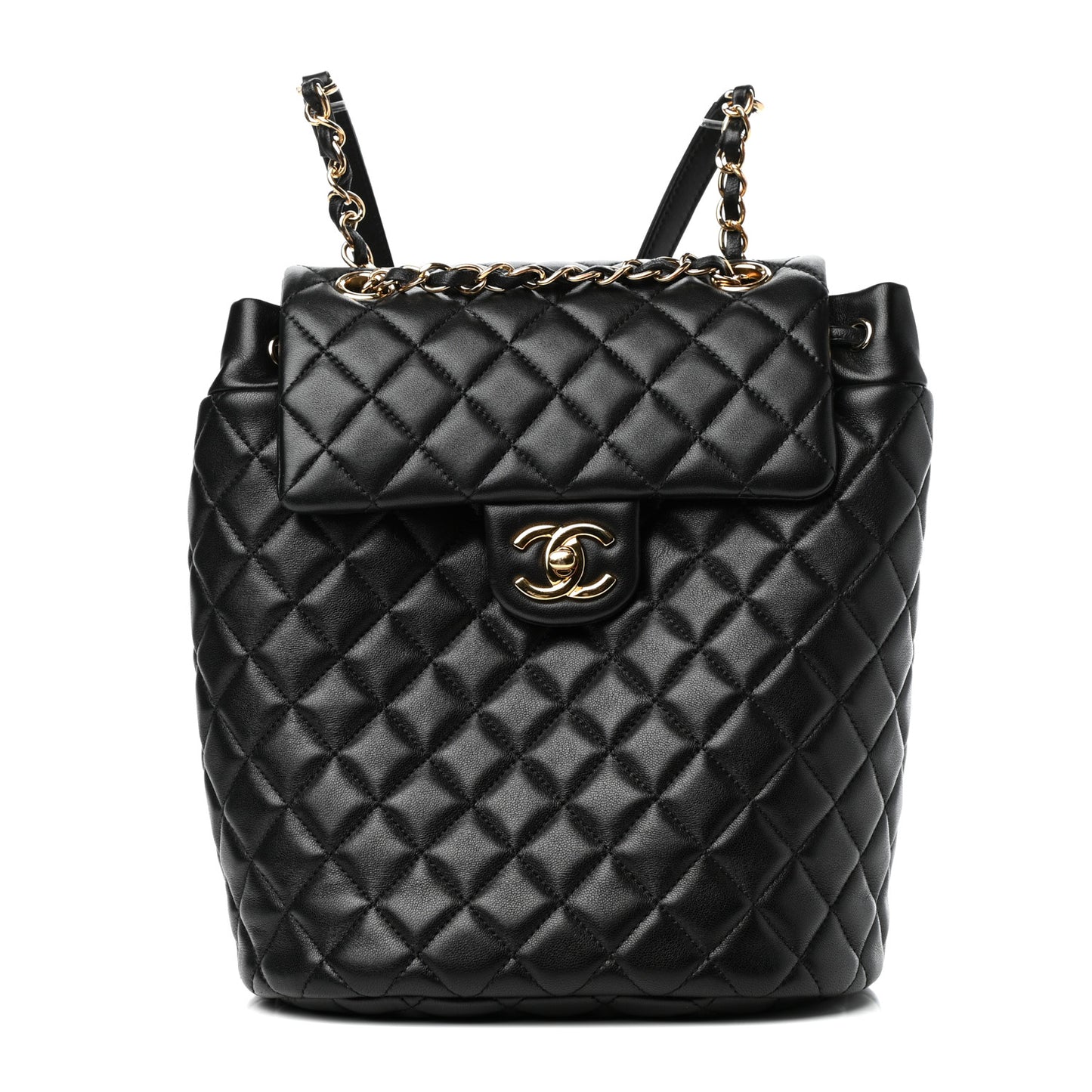 Calfskin Quilted Small Urban Spirit Backpack Black