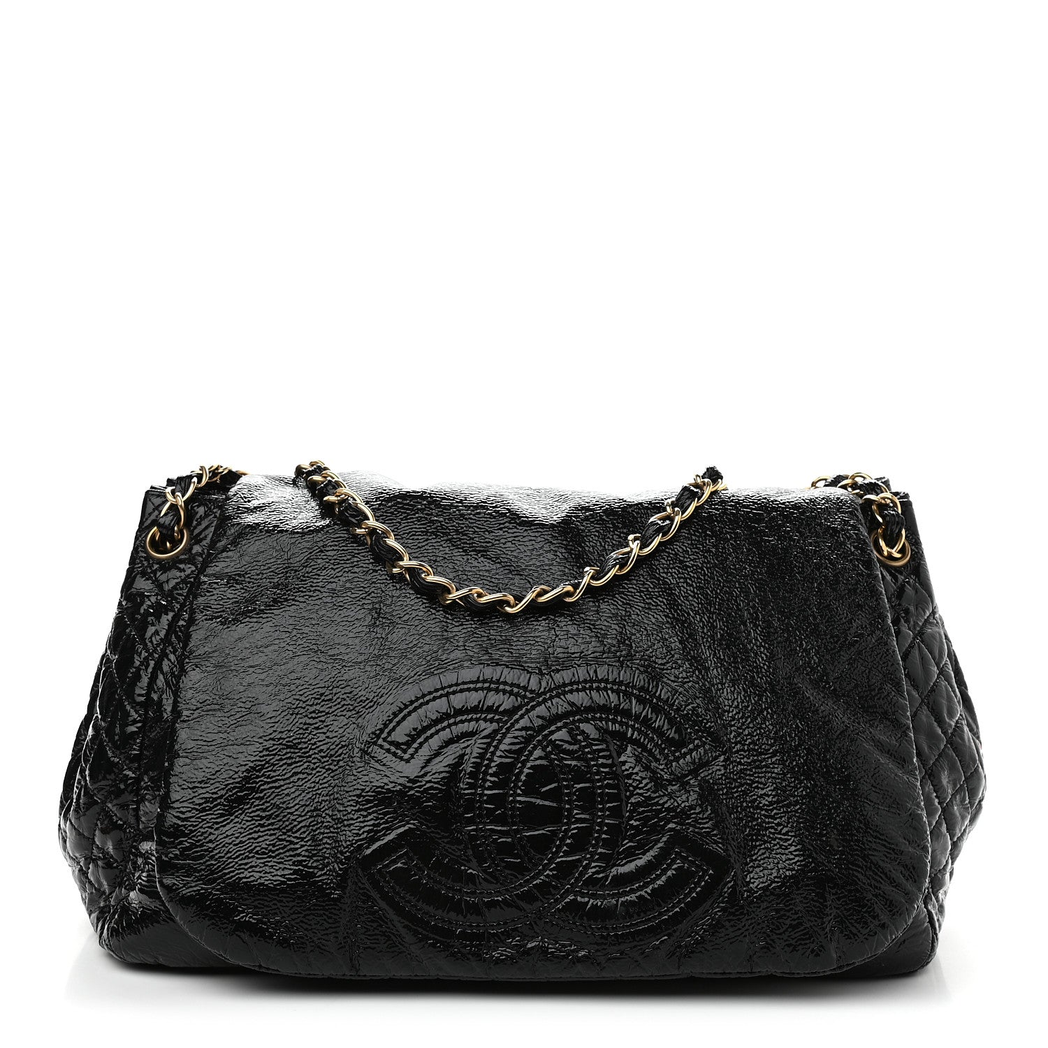 Chanel Vinyl XL Rock and Chain Flap Black 1 of 11