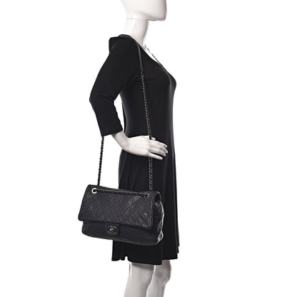 Chanel Sheepskin Quilted Jumbo Easy Flap Navy Blue 2 of 18