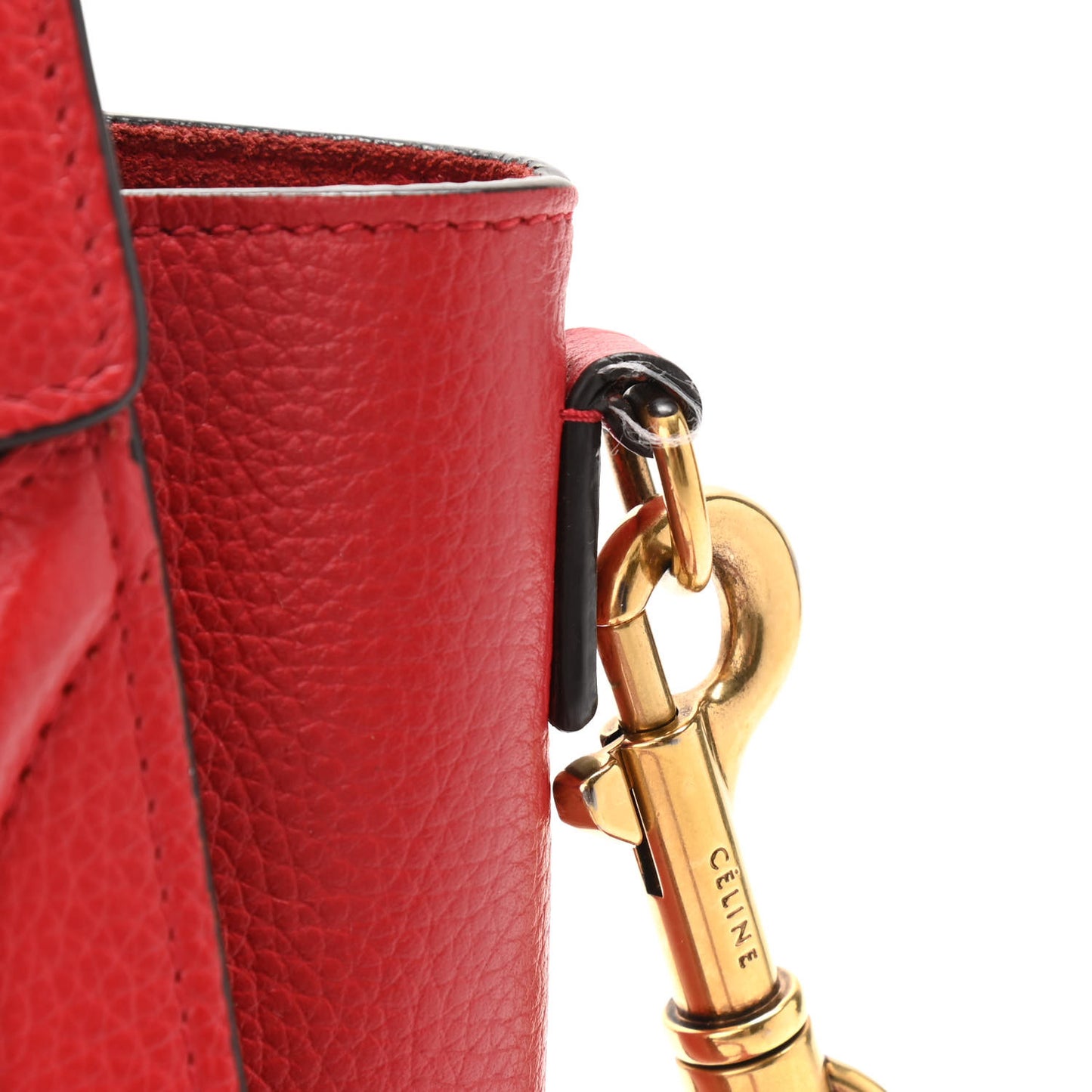 Drummed Calfskin Nano Luggage Red