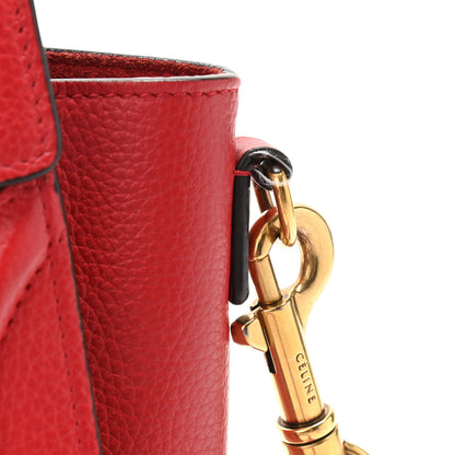 Celine Drummed Calfskin Nano Luggage Red 11 of 12