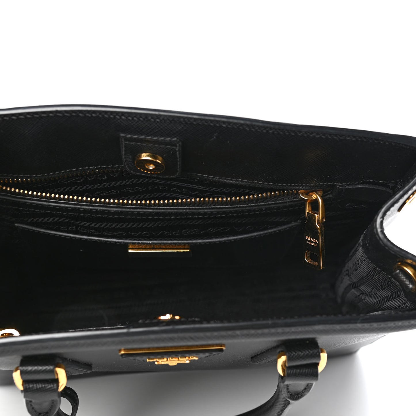 Saffiano Lux Small Parabole Tote Black