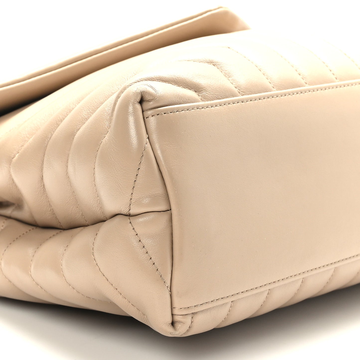 Calfskin Y Quilted Monogram Medium Loulou Chain Satchel Light Natural