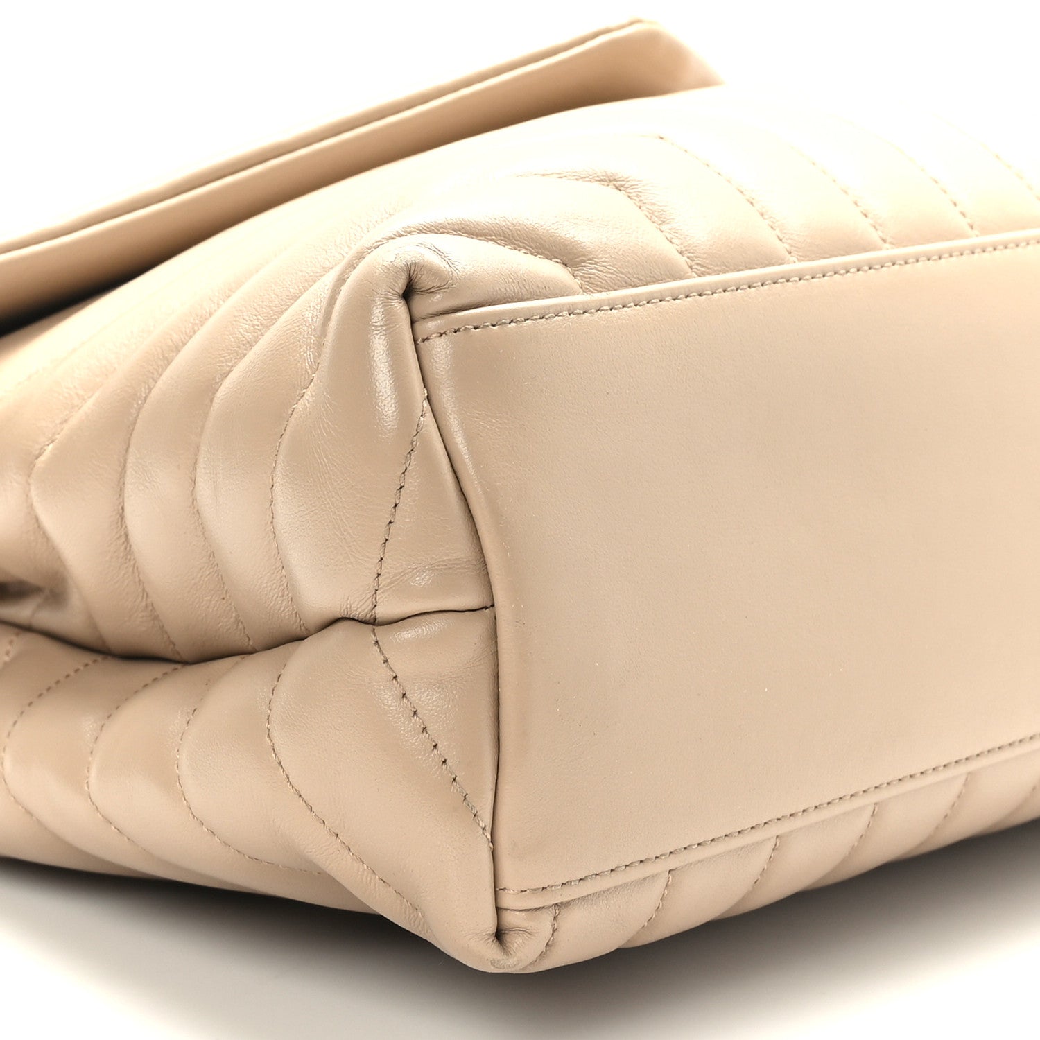 Saint Laurent Calfskin Y Quilted Monogram Medium Loulou Chain Satchel Light Natural 8 of 9