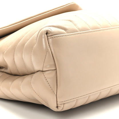 Saint Laurent Calfskin Y Quilted Monogram Medium Loulou Chain Satchel Light Natural 8 of 9