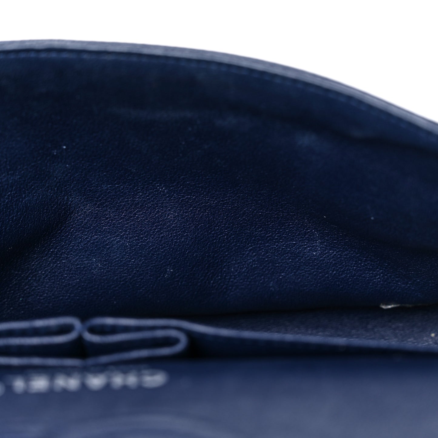 Caviar Quilted Medium Double Flap Navy