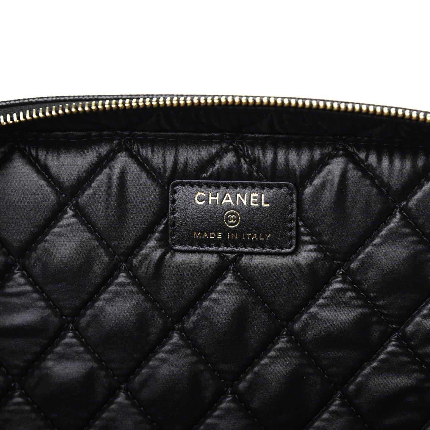 Caviar Quilted Large Vanity Pouch Black