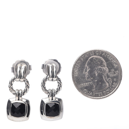 David Yurman Sterling Silver Black Onyx 7mm Renaissance Drop Earrings 2 of 4