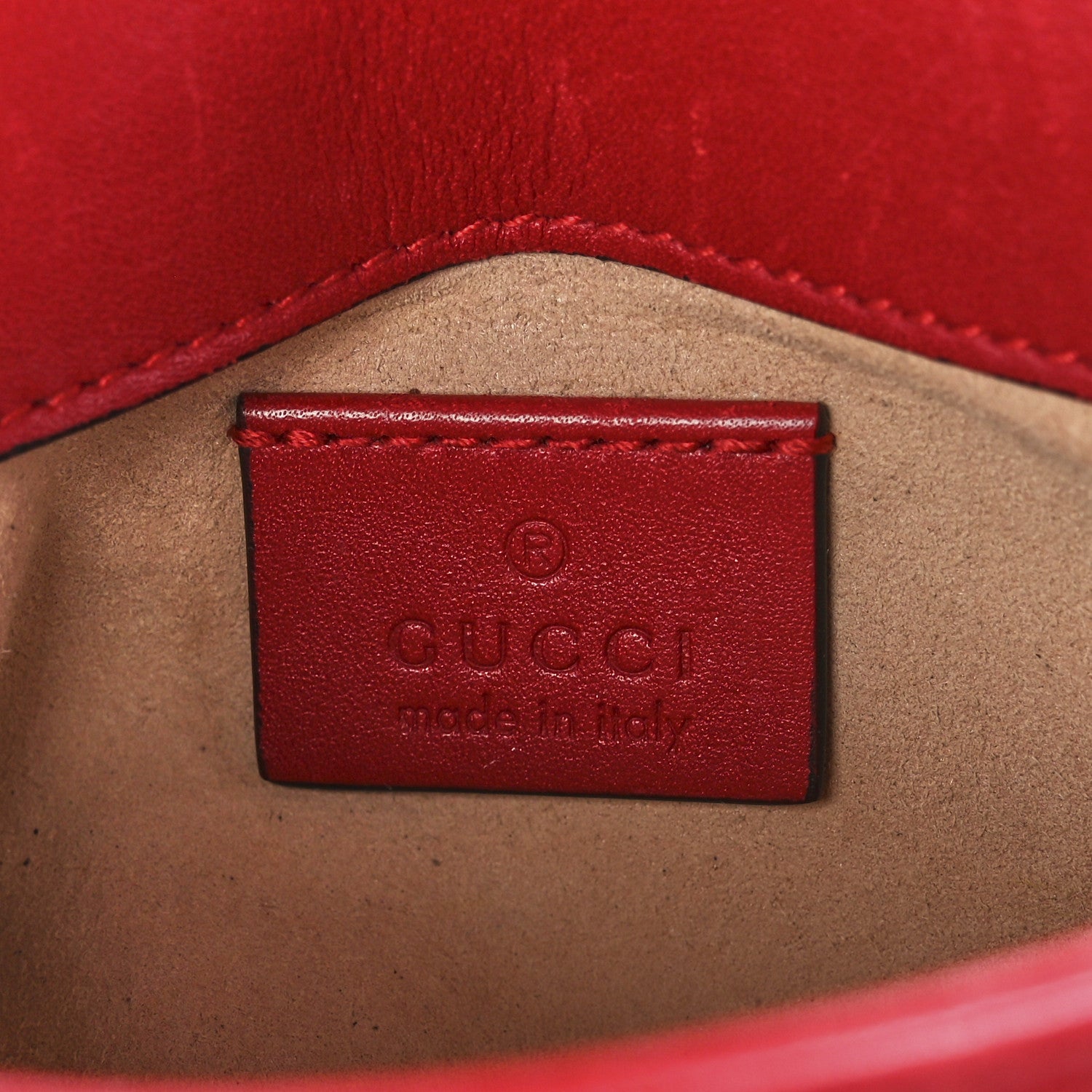 Gucci Calfskin Matelasse Super Mini GG Marmont Shoulder Bag Hibiscus Red 6 of 11