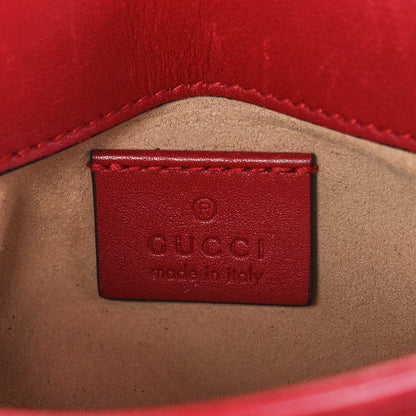 Gucci Calfskin Matelasse Super Mini GG Marmont Shoulder Bag Hibiscus Red 6 of 11