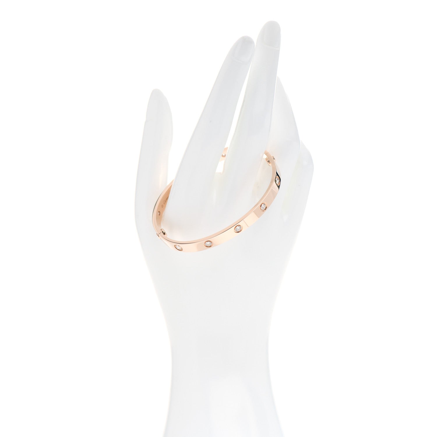 Cartier 18K Pink Gold 10 Diamond LOVE Bracelet 18 2 of 5