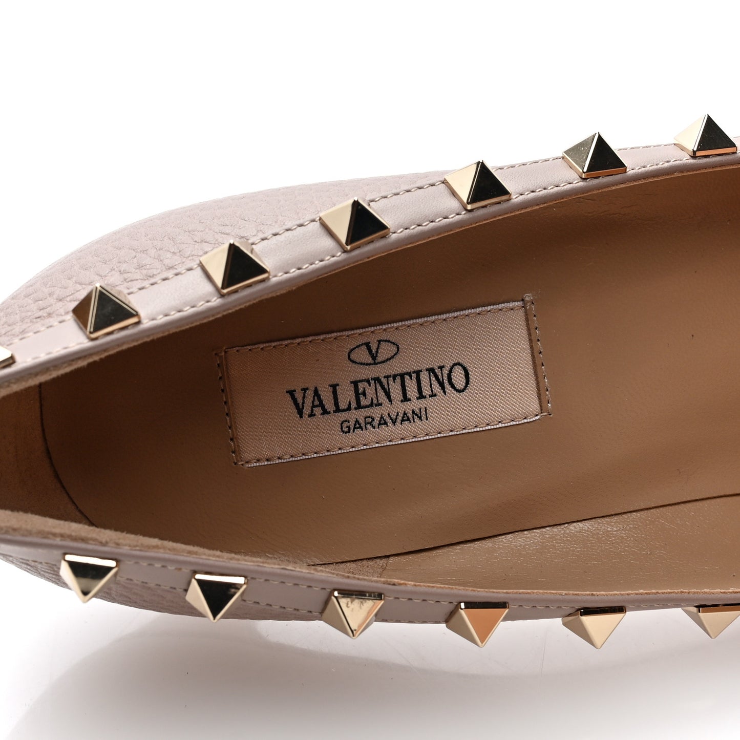 Pebbled Calfskin Rockstud 90mm Pumps 39 Poudre