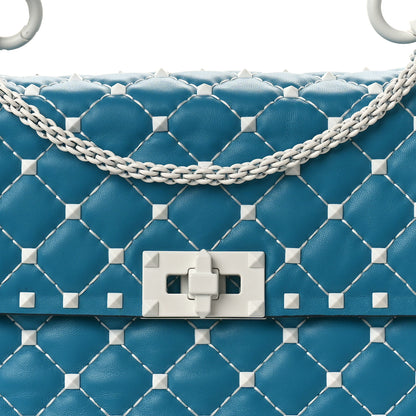 Valentino Garavani Lambskin Medium Free Rockstud Spike Shoulder Bag Cerulean 7 of 9