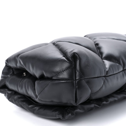 Balenciaga Nappa Calfskin Quilted Touch B Puffy Clutch Black 9 of 10