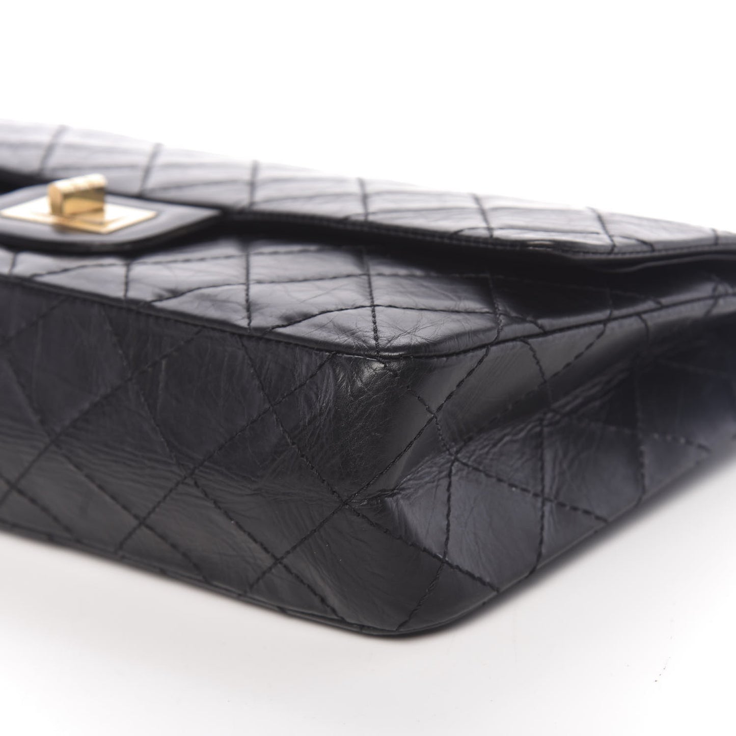 Aged Calfskin Quilted 2.55 Reissue 227 Flap Black