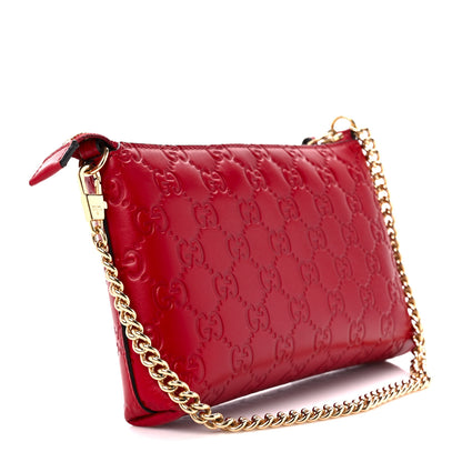 Gucci Guccissima Signature Wrist Wallet Hibiscus Red 3 of 12