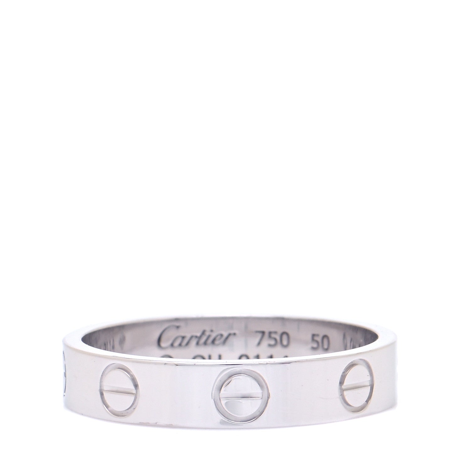 Cartier 18K White Gold 3.5mm LOVE Wedding Band Ring 50 5.25 1 of 6
