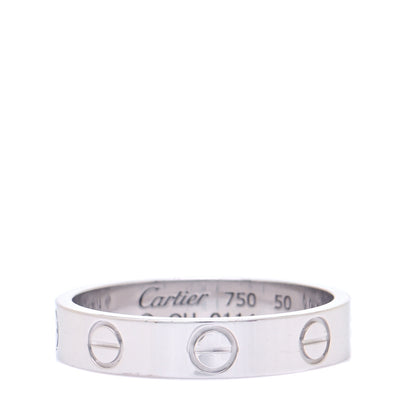 Cartier 18K White Gold 3.5mm LOVE Wedding Band Ring 50 5.25 1 of 6