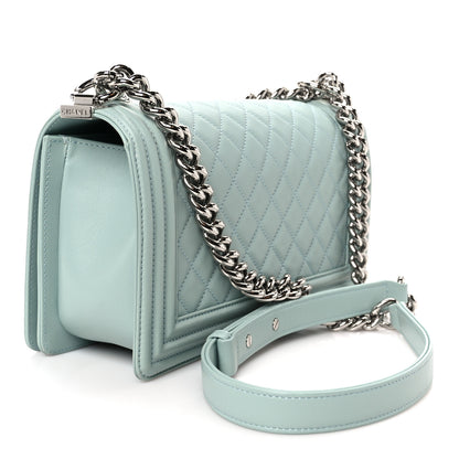 Chanel Calfskin Quilted Medium Boy Flap Light Blue 3 of 11