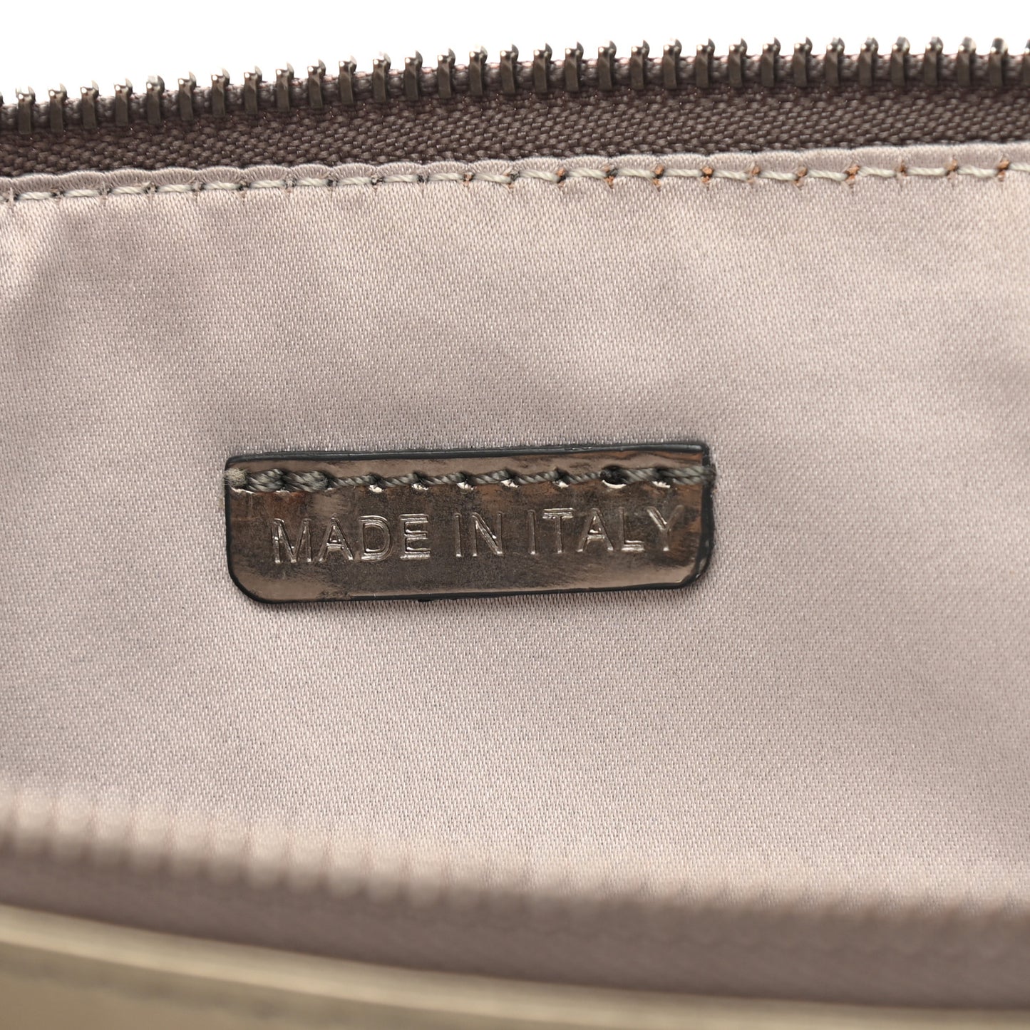 Metallic Patent Calfskin House Check Sliced Ashcombe Clutch