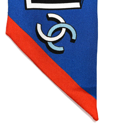 Chanel Silk CC Slim Bandeau Scarf Blue 3 of 4
