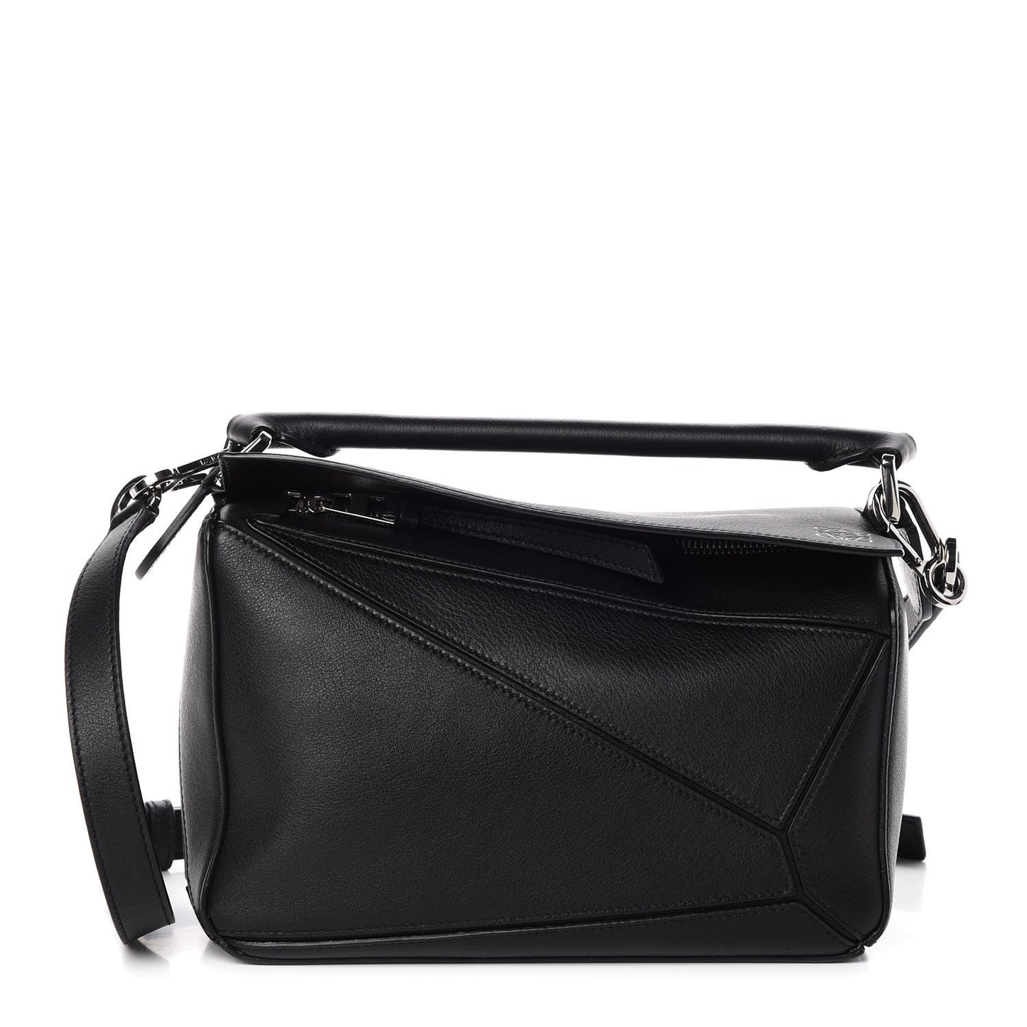 Calfskin Small Puzzle Bag Black